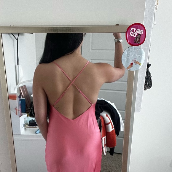 Hemline Pink Maxi Slip Dress - Picture 2 of 4